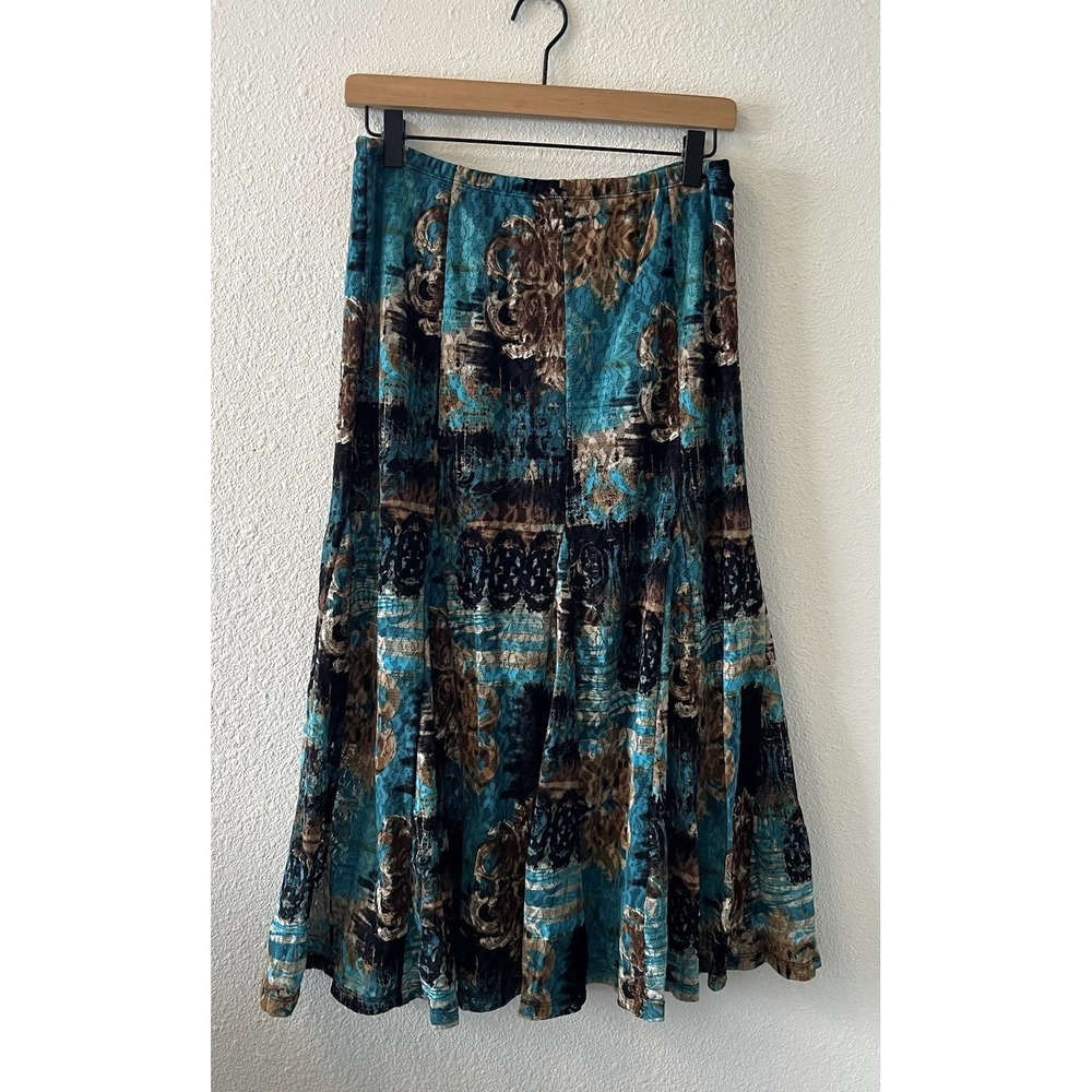 JM Collection Skirt Medium Petite Lacey Watercolor Lined Fairy Flowy Y2K Boho